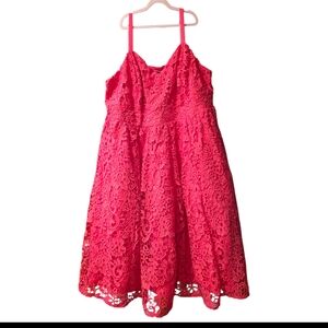 Torrid size 3 pink Midi Crochet Lace Sweetheart Dress Nwt